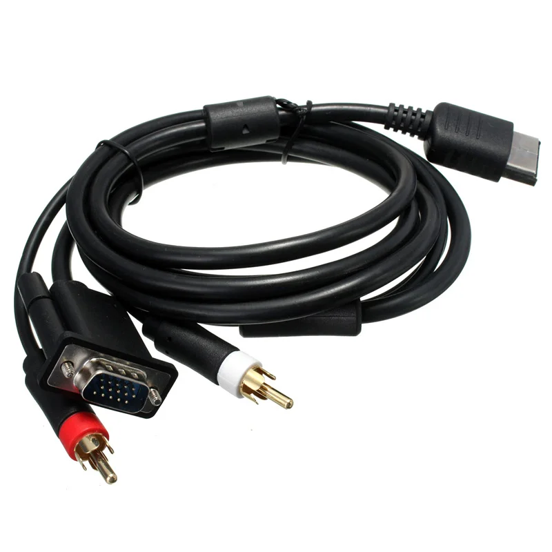 Кабель VGA высокого разрешения черного цвета Звуковой адаптер RCA HD Box PAL NTSC для