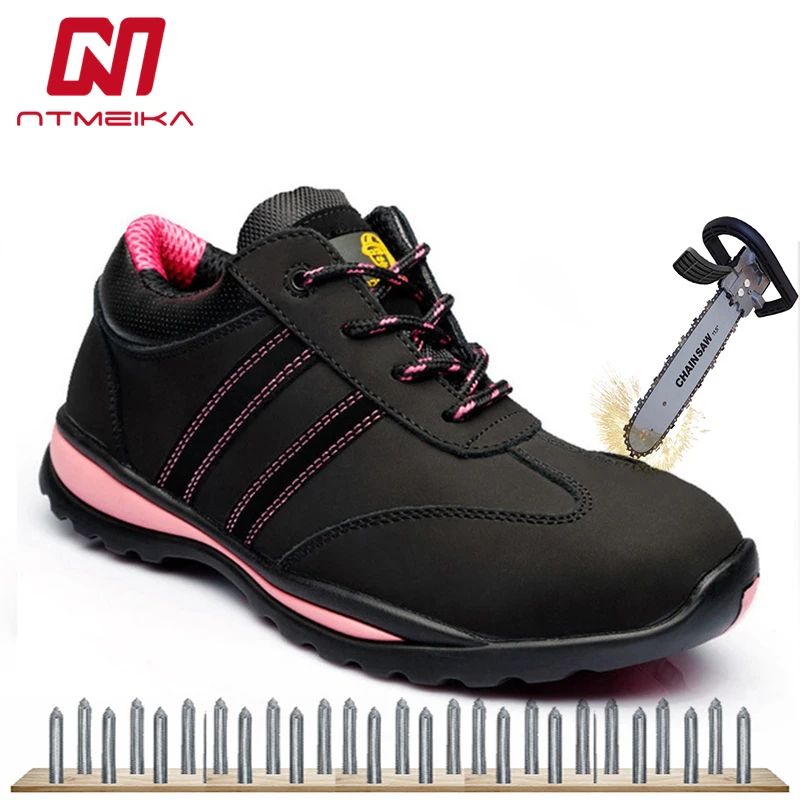 Fashion Work Safety Shoes Women Steel Toe Casual Work Boots Woman Big