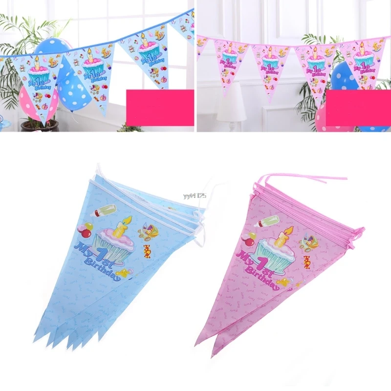 

Baby 1st Birthday Party DIY Decoration Pennant Paper Garland Banner Hanging Bunting Flag Supplies Child's Room Decor Apr