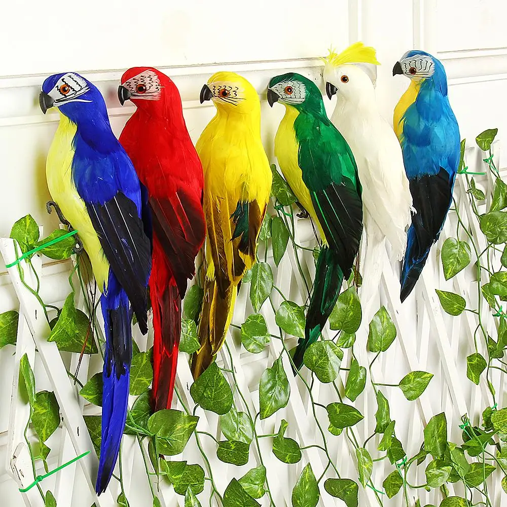 25 см легкие попугаи с реальными перьями/гибкие ноги сад Моделирование реквизит птица креативный домашний садовый декор