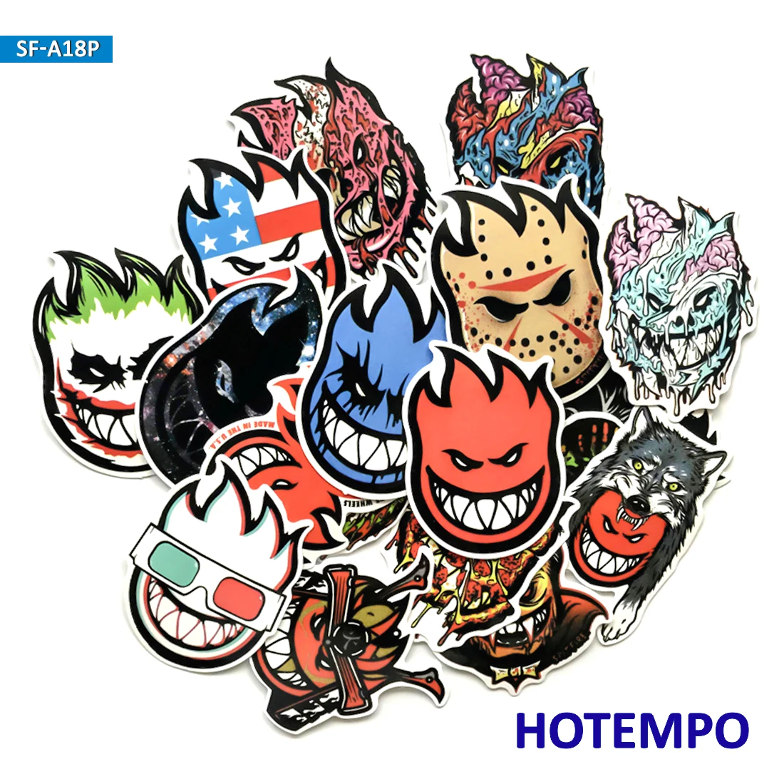 18pcs Funny Fire Spitfire Cartoon Stickers for Mobile Phone Laptop Luggage Guitar Case Skateboard Fixed Gear Bike Car Stickers 18pcs Funny Fire Spitfire Cartoon Stickers for Mobile Phone Laptop Luggage Guitar Case Skateboard Fixed Gear Bike Car Stickers