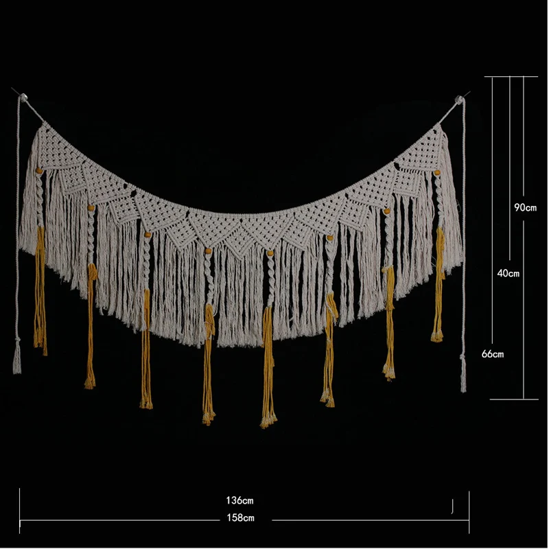 Big size 158*90cm Handmade Knit Wall Tapestry Wedding Party Home Decor Hanging Tapestry Cotton Tapestry Severed Door Curtain