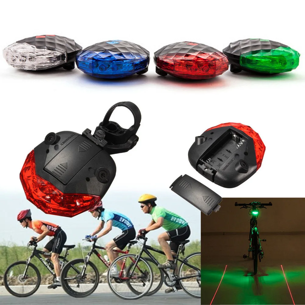 5LED+2Laser Cycling Bicycle Bike Light 7 Flash Mode Safety Rear Lamp