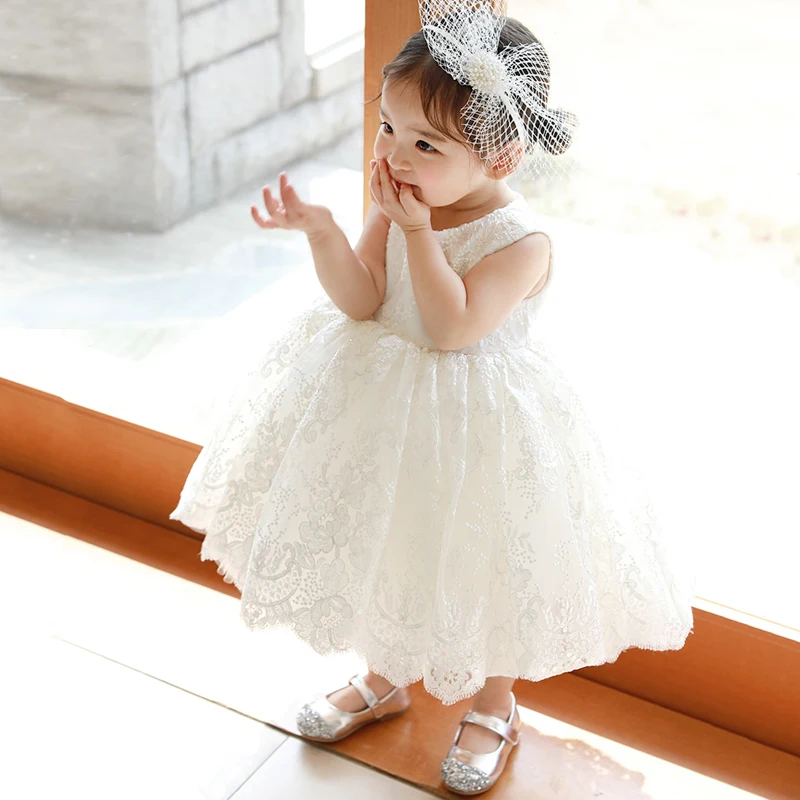 Vestido de Lantejoulas Vestidos para Meninas Casamento do Bebê Infantil Bebê Menina Rendas Tule Baptismo 1st Ano Festa Aniversário Batismo Vestido 8 Cheap Vestidos