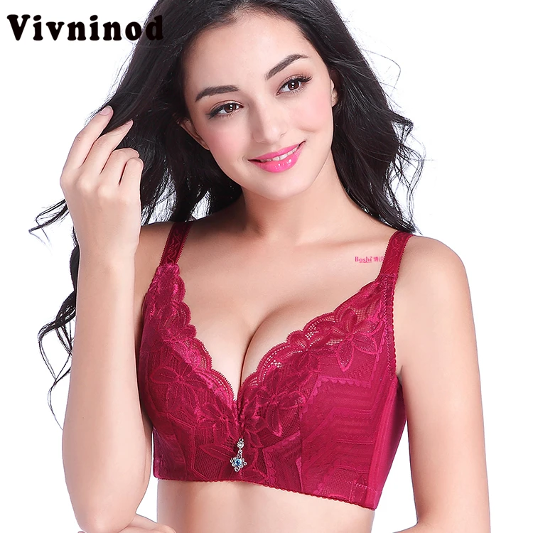 

Sexy Lace Underwear Women Plus Size Bras Adjustable 4 Breasted Sexy Bras Big Push Up Deep V Bras 75 36 85 40 95 B C D Large Size