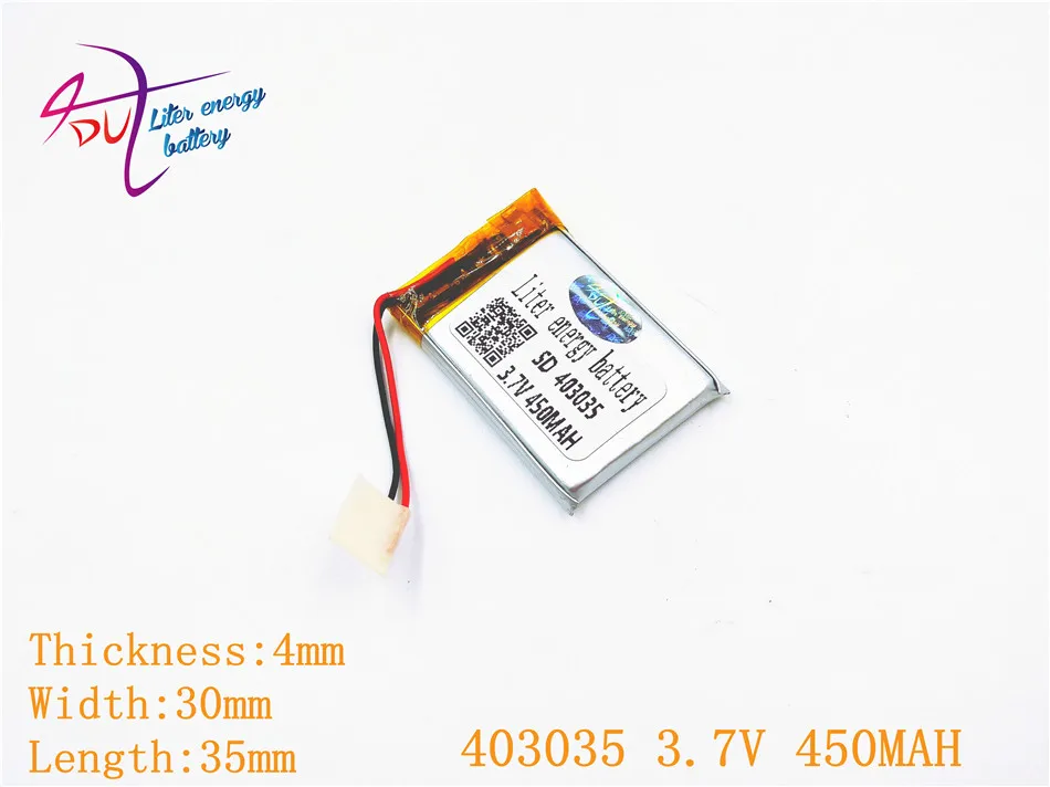 

3.7V,450mAH,[403035] Polymer lithium ion / Li-ion battery for TOY,POWER BANK,GPS,mp3,mp4,cell phone,speaker