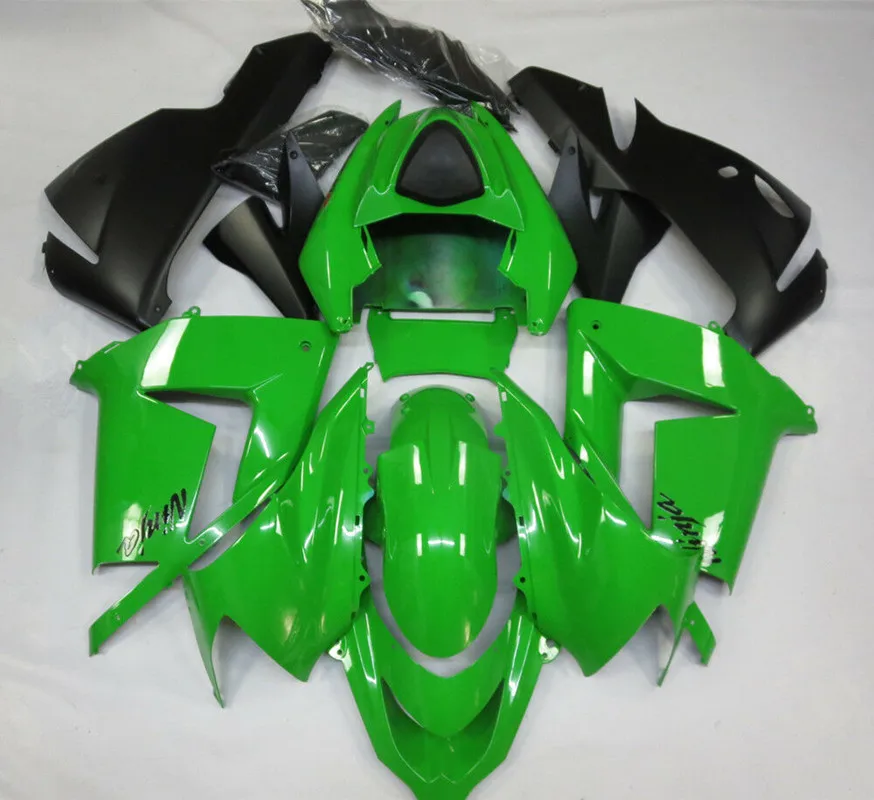 

ZXMT Bodywork Fairing Kit for KAWASAKI NINJA ZX-10R 2004 2005 ABS Black Green Molded UV light curing paint