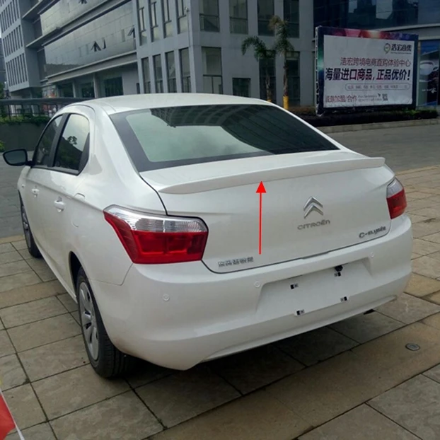 

Car Styling For Citroen C-Elysee Spoiler 2014 2015 2016 2017 ABS Plastic Rear Trunk Roof Wing Unpainted Primer Color Spoiler