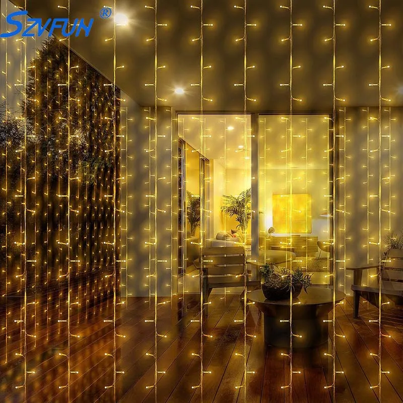 

304 LED Curtain Lights 4.5x3M Cortina de Led String Lights Flasher Fairy Light String 220V/110V Kurtyna LED Christmas Decoration