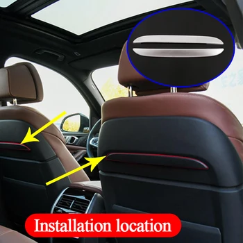

2pcs Carbon Fiber ABS Car Front Row Seat Decoration Strips Trim For BMW X5 G05 X7 G07 2019 Year Car Accessories