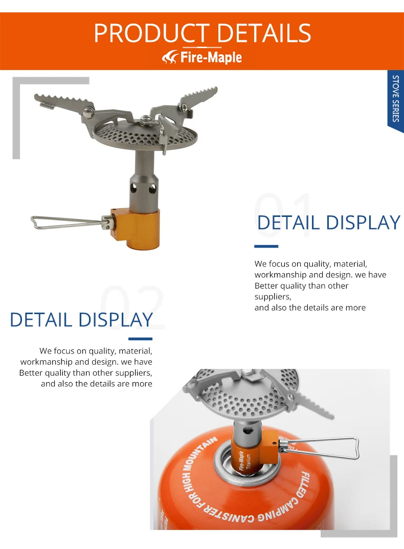 Огонь Клен FMS-116T Открытый Мини Кемпинг печи газовые горелки для альпинизма 48 г 2300 Вт портативный легкий титан газовая плита