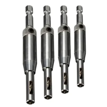 

4Pcs HSS Self Centering Hinge Drill Bit Set for Hinges Drawer Guides Woodworking Reamer Bit Repair DIY Tool