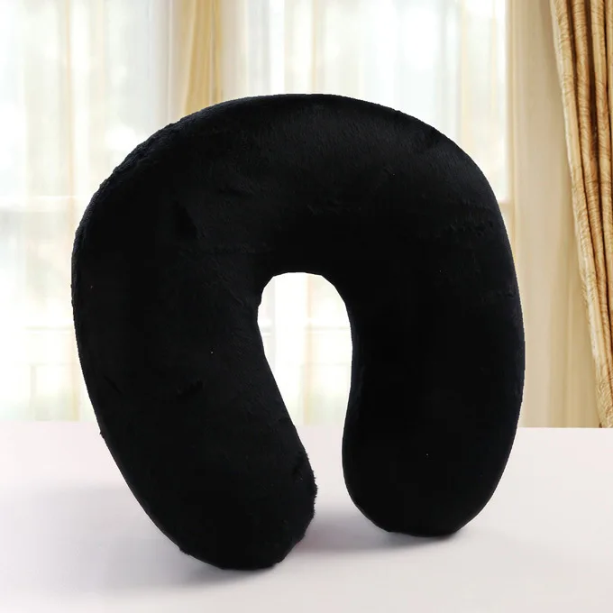 Новая u-образная подушка для путешествий, автомобильная воздушная подушка, подушка для поддержки шеи, подушка под голову, мягкая Ортопедическая подушка черного цвета
