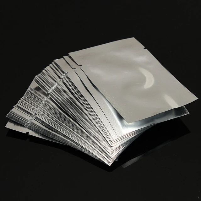 100pcs Lot Silver Aluminum Foil Mylar Bag Vacuum Sealer Bags Food 100pcs Lot Silver Aluminum Foil Mylar Bag Vacuum Sealer Bags Food Package Storage Keep