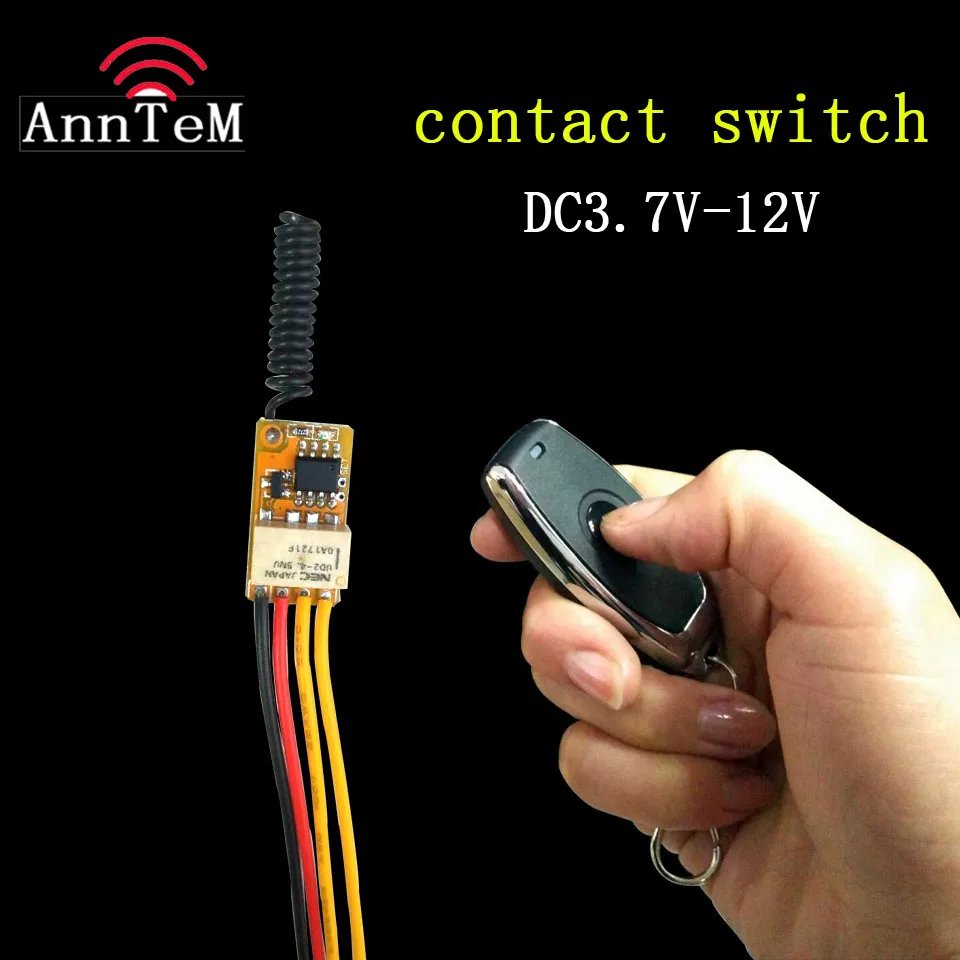 

DC3V 3.7V 5V 6V 7V 9V 12V Mini Relay Wireless Switch Remote Control Power contaLamp Controller Micro Receiver Transmitter System