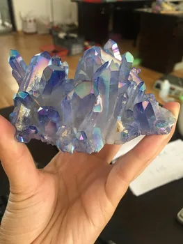 

180g Natural and beautiful blue electroplated quartz