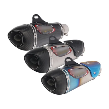 

Motorcycle 51mm Exhaust Muffler Pipe with Removable DB Killer Escape Carbon Fiber Tips Dirt Bike Scooter ATV Modified Silencer