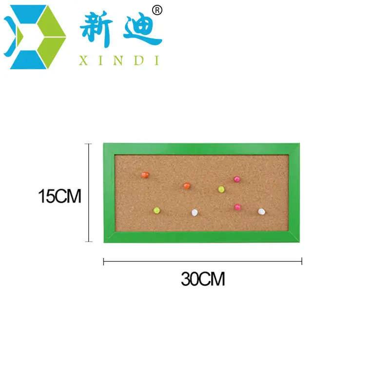 XINDI New 15*30cm MDF Frame Small Notice Bulletin Cork Board Home Decorative Memo Message Pin Board Cork