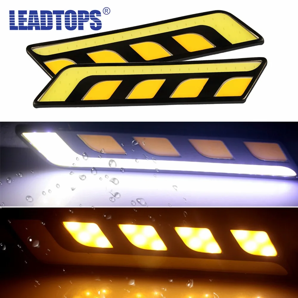 LEADTOPS 2 шт. новейший белый/желтый автомобильный головной светильник для