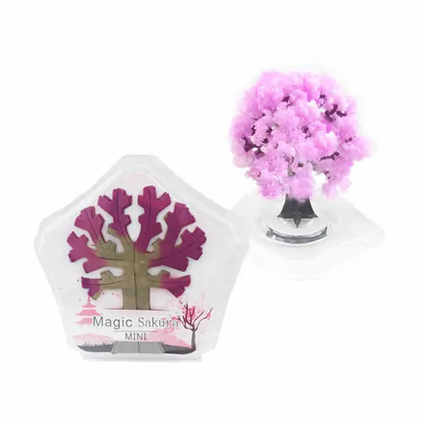 

2019 9x8cm Pink Magic Growing Paper Sakura Tree Magical Grow Christmas Trees Desktop Cherry Blossom Wunderbaum Science Kids Toys