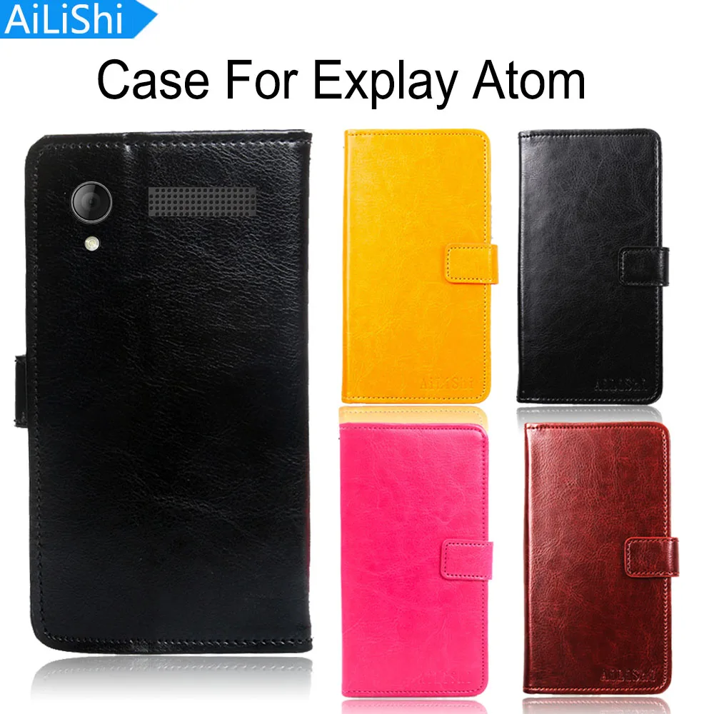 

AiLiShi Leather Case For Explay Atom Case High Quality Flip Cover Phone Bag Wallet With Card Slot Tracking Number