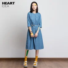 LYNETTE'S chinoisery/ Новое поступление женских длинных дизайнерских джинсовых платьев с пятым рукавом и принтом