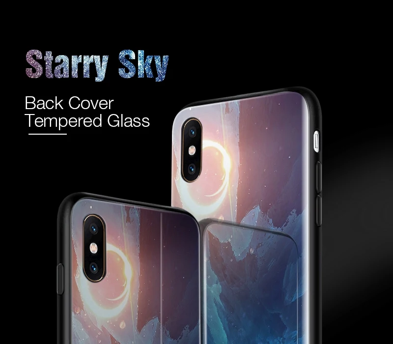 Artisome Star Deer Tempered Glass Case For iPhone X 7 8 6 6S Plus Soft Edge Skin Cover Shockproof Slim Case For iPhone 6 s       (1)