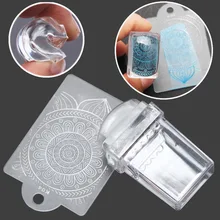 2 pçs/set Retângulo Stamping Placa De Impressão Do Prego Batedor De Silicone Raspador de Plástico Selo DIY Manicure Nail Art Stencil Ferramentas Kits(China)