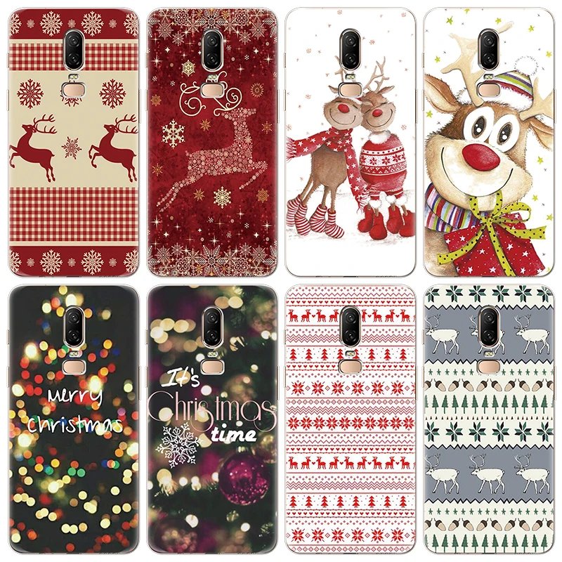 Merry Christmas Case For One Plus 5 5T 6 6T 3 Soft TPU Cartoon Phone Case