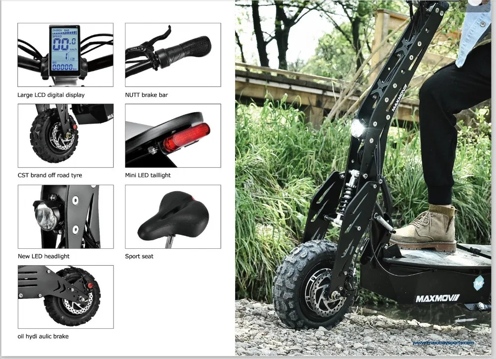 Flash Deal 2019 Top Selling Long Drive Distance 55KM Brushless Electric Scooter 1000W 48V Hub Motor with 12 inch Two Wheels 3