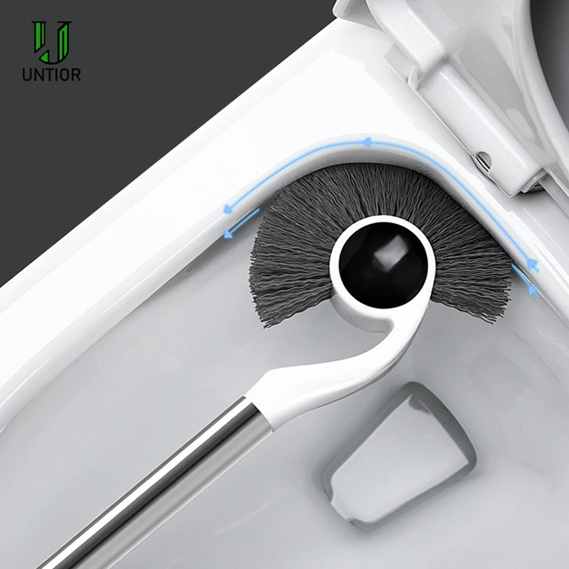Günstig UNTIOR Edelstahl Griff Wc Pinsel Halter stand Bad Zubehör Mit Basis Reinigung Werkzeug Wc Pinsel Set
