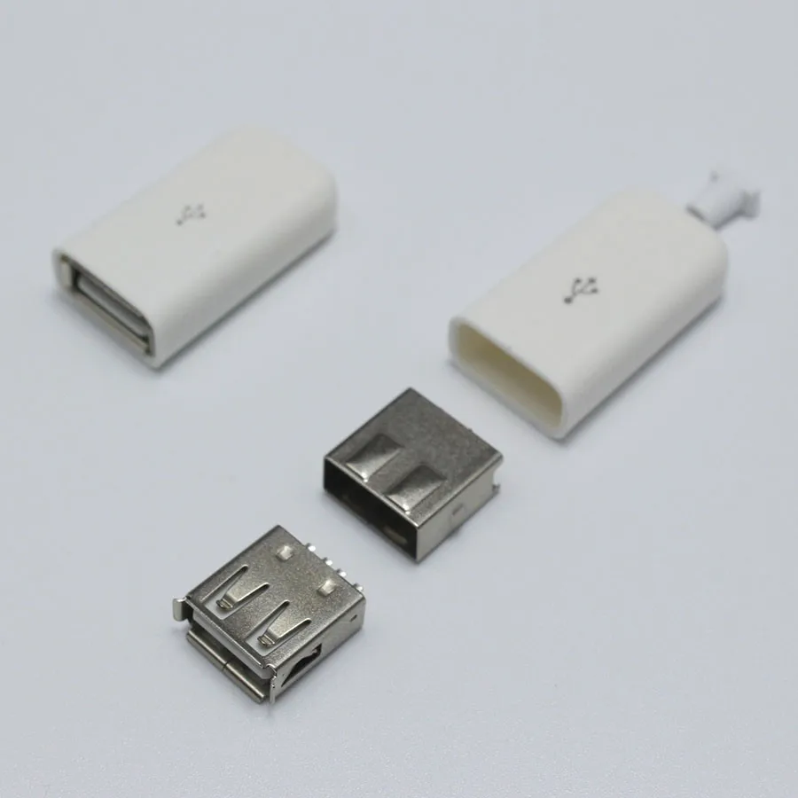 2 комплекта DIY USB тип A Тип сварки гнездовой разъем 3 в 1 адаптер Белый Черный|l