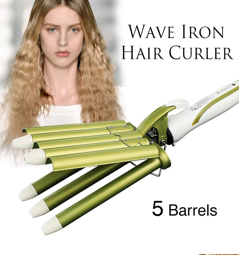 5 Barris Curling Irons Wand Cerâmica Triplo
