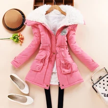 2017 New Women winter Coat cotton slim plus size outwear medium long wadded jacket thick cotton