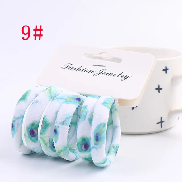 6PCS/Sett Cute Girls Elastic Hair Bands Scrunchies Ponytail Holder Rubber Bands Hair Ties Sweet Kids Hair Rope Hair Accessories style 9