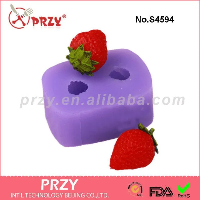 fruit soap mold Strawberry silicone mold for soap 2 hole strawberry
