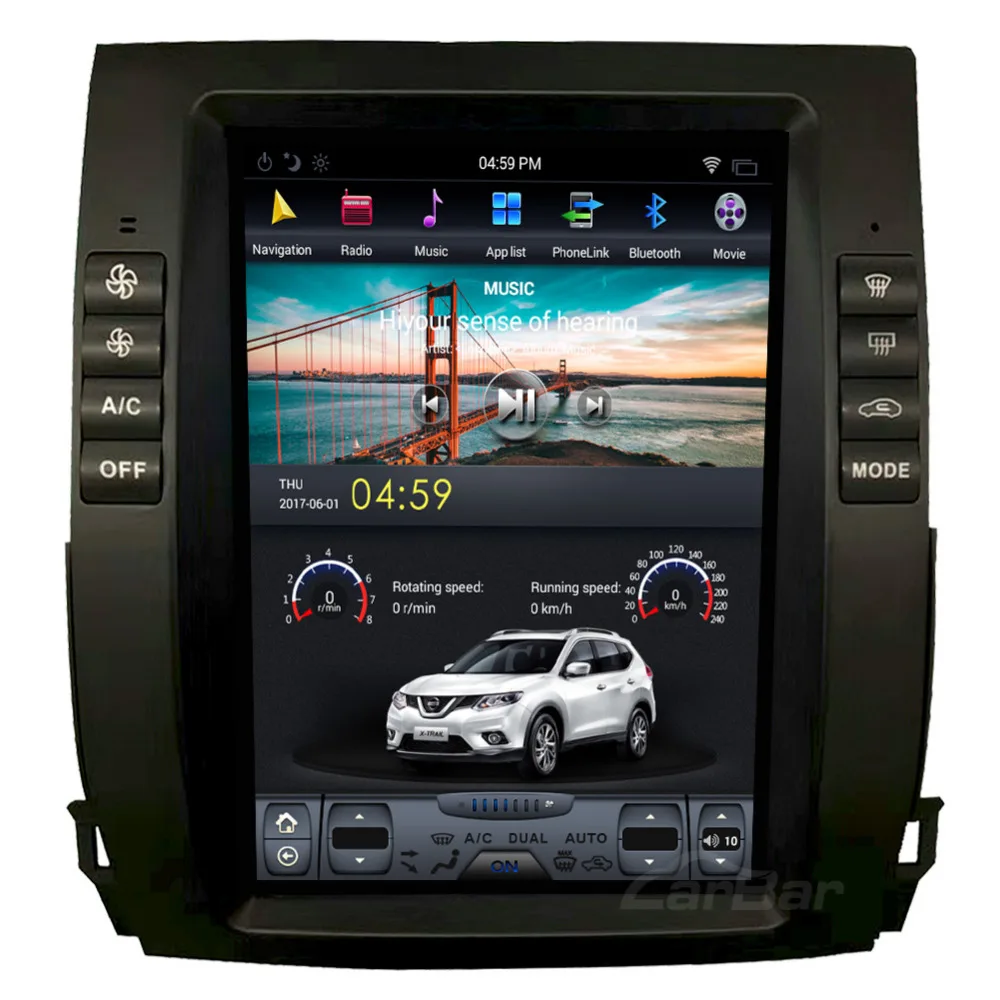 CARBAR 10," вертикальный ips экран Android автомобильный DVD gps навигатор радио плеер для Toyota Prado 120 2004-2009 2 Гб ram 64 Гб rom