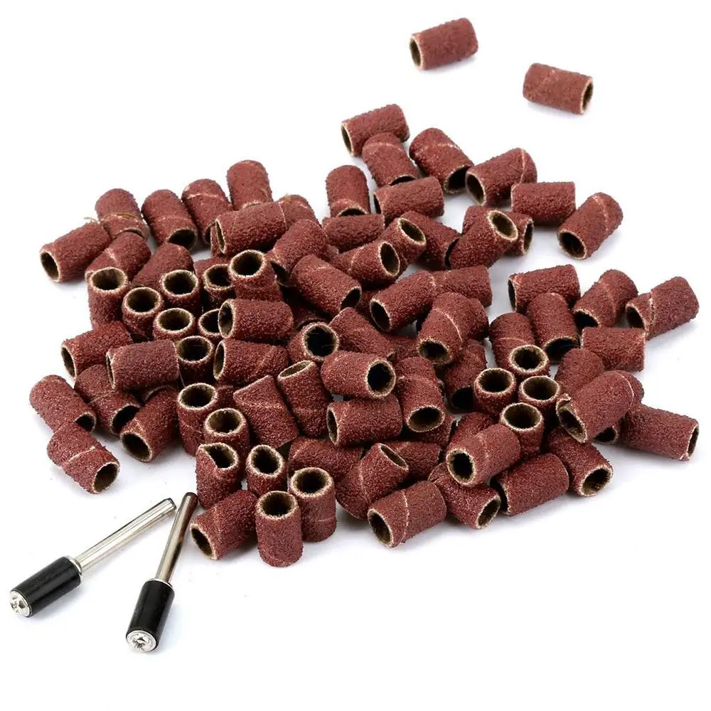 

100pcs Sanding Bands Nail Art Gel Polish Remover Tool Accessory for Electric Nail Machine Nail Dril Sand inl Bits Mandrels