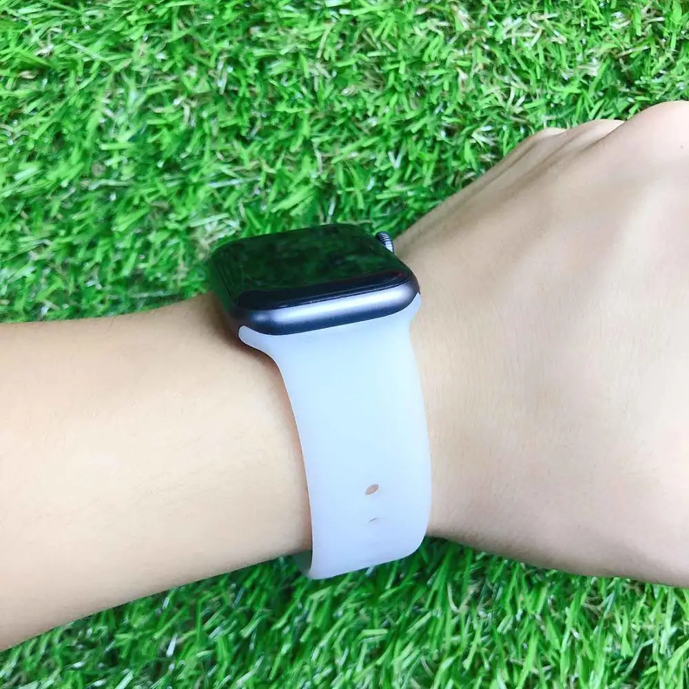 Прозрачный силиконовый ремешок для Apple Watch 42 мм 38 мм 44 мм 40 мм резиновый браслет Ремешки для наручных часов спортивные ремешки Iwatch 5 4 3 2 1 браслет - Цвет ремешка: Transparent white