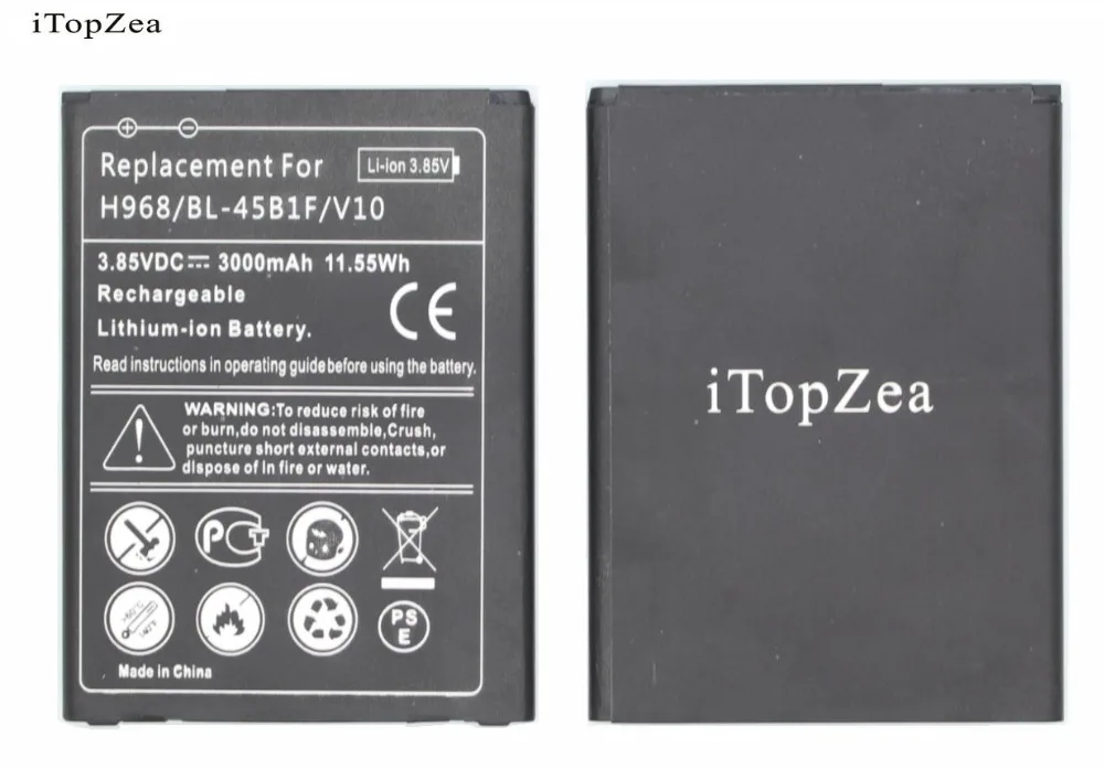 ITopZea 3x3000mAh BL-45B1F 교체 배터리 + 범용 USB 벽 충전기 LG V10 H968 H961N H900 H901 VS990 F600 F600L