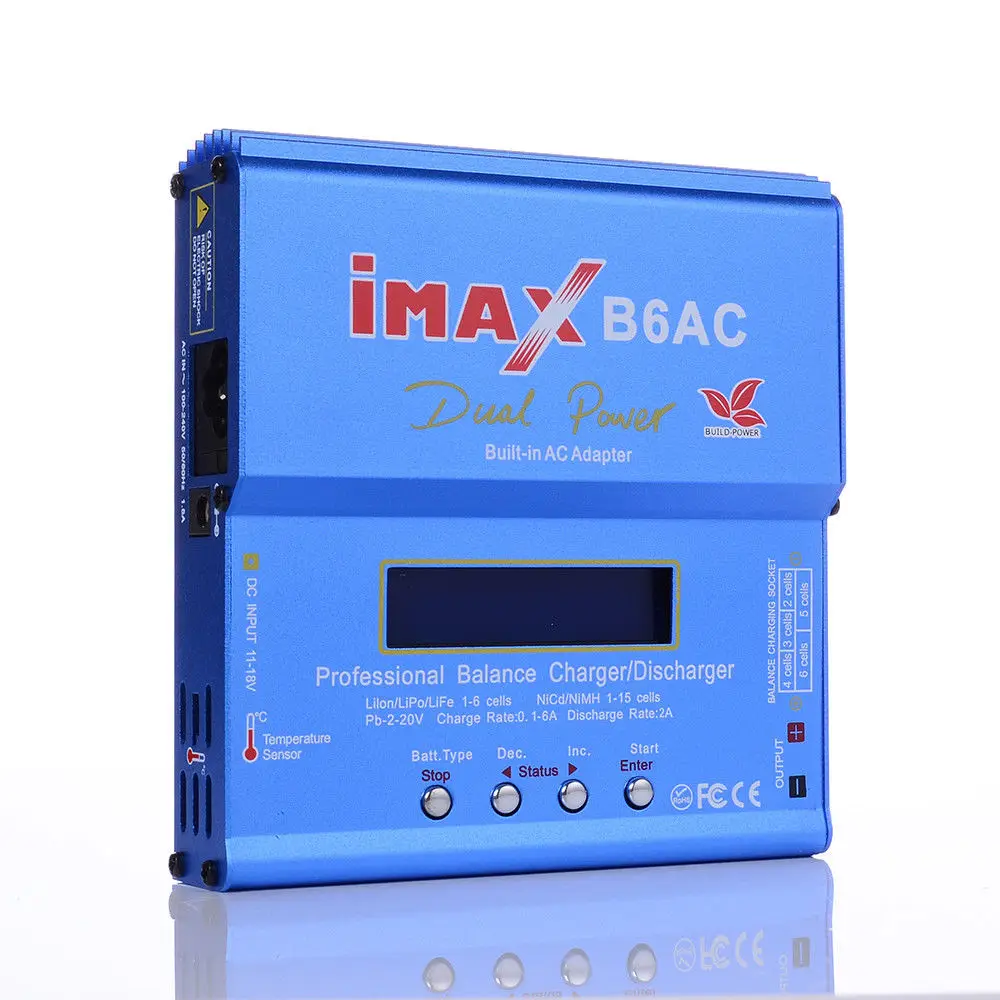 

Build-Power iMAX B6AC 80W 6A Lipo Battery Balance Charger LCD Display Discharger RC Model battery charger Re-peak Mode imax