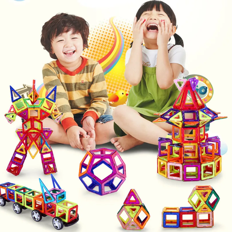 

Wholesale-OFF50% Magnetic Designer Construction Plastic Creative Bricks Enlighten Building Blocks Educational Toys for Kids