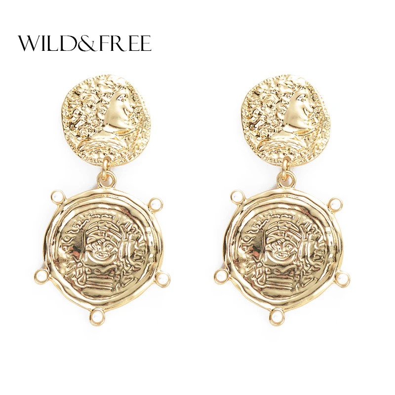 Wild&Free Vintage Engraved Coin Drop Dangle Earrings for Women Head Face Layered Gold Round Pendant Earring Jewelry
Wild&Free Vintage Engraved Coin Drop Dangle Earrings for Women Head Face Layered Gold Round Pendant Earring Jewelry