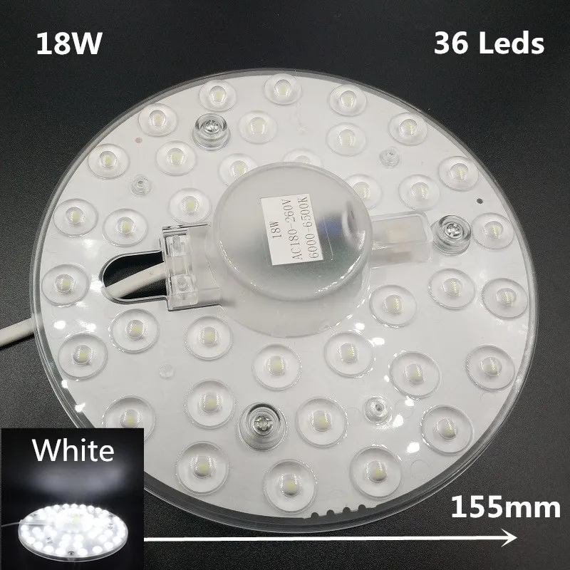 12 Вт, 18 Вт, 24 Вт, 36 Вт, круглый светодиодный панельный светильник, монтируемый на поверхности, светодиодный светильник, потолочный светильник, 220 В, 230 В, 240 в, лампа, магнитная лампа - Испускаемый цвет: 18W White