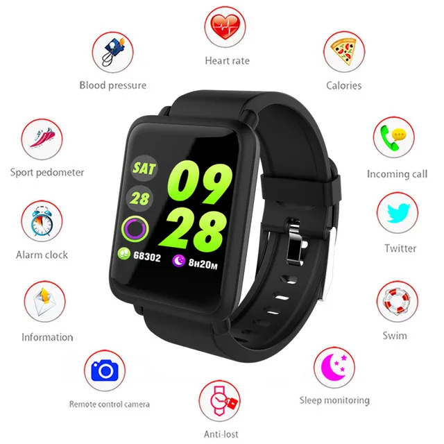 

Smart Watch M28 IP68 Waterproof Bluetooth Heart Rate Blood Pressure Smartwatch for Xiao mi Android IOS Phone LINK SPORT 3