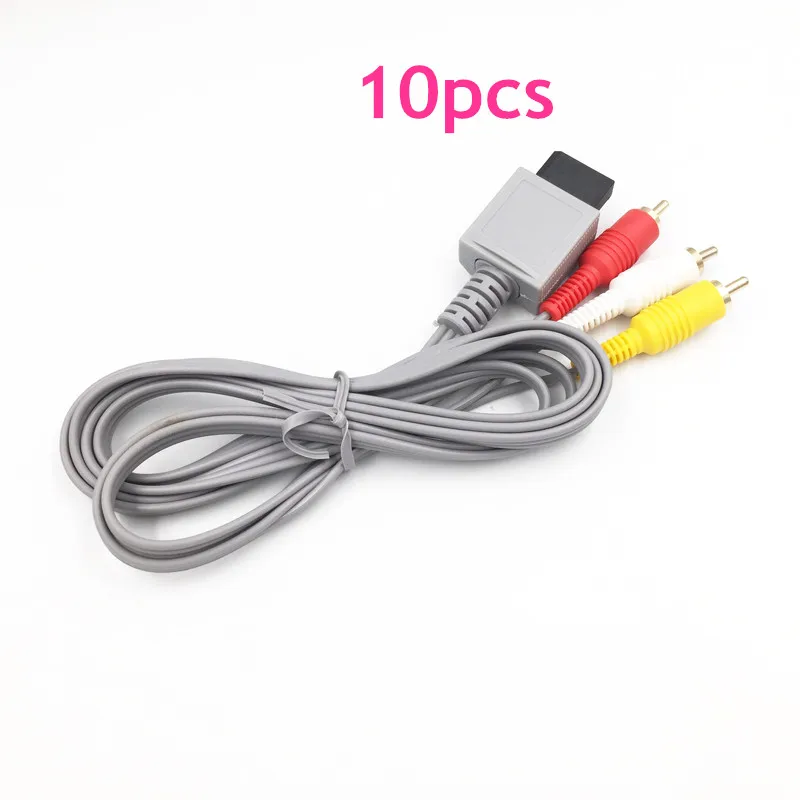 

10pcs E-house 1.8m Audio Video AV Composite 3 RCA Cable Replacement for Nintendo Wii console AV cable