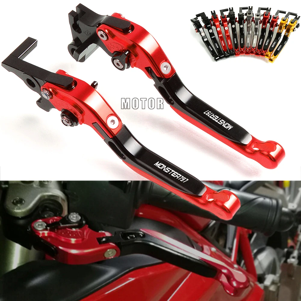 

CNC Motorcycle Brake Clutch Levers For DUCATI 797 MONSTER 797 2017 2018 Adjustable Folding Extendable Brake Levers Accessories