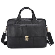 Genuine Leather Men Business Briefcase Hot Sale Man Fashion Messenger Flap Bag Men’s Crossbody Shoulder Handbag Portfolio Litchi