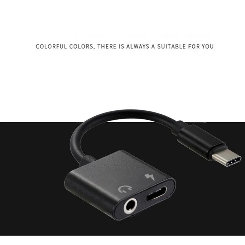 USB Type C to 3.5mm Earphone Adapter Charger USB-C Audio Cable Aux 3.5 Jack Headphone Adapter for Xiaomi Mi6