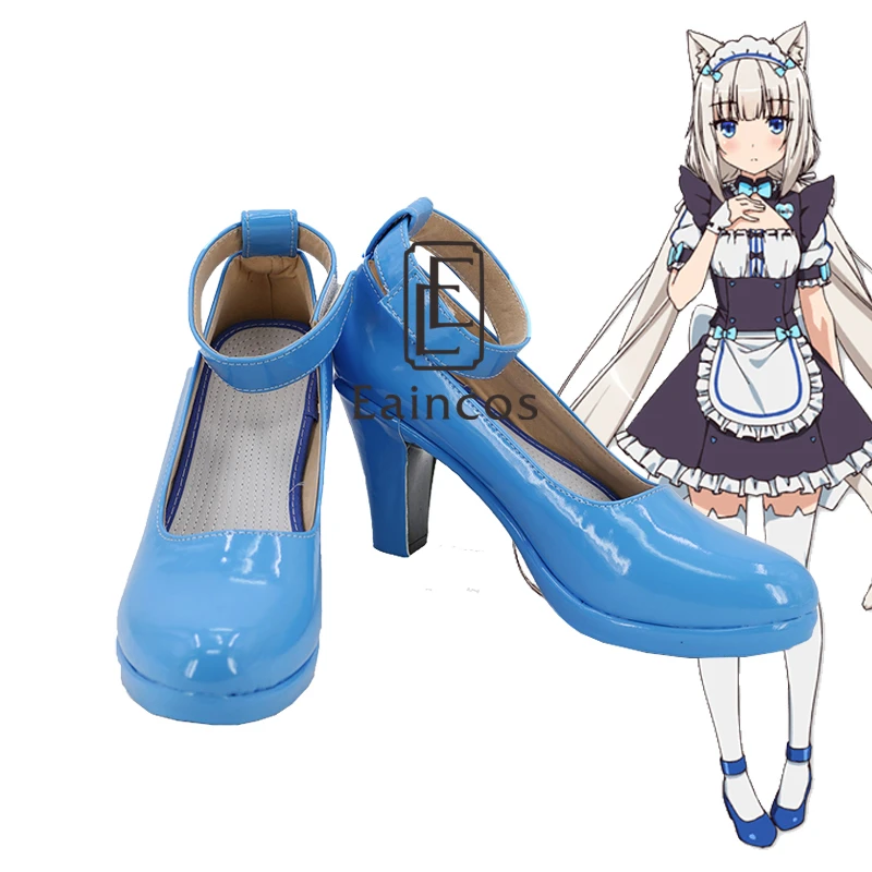 

Game Nekopara Vanilla Cosplay Blue Custom Made Shoes